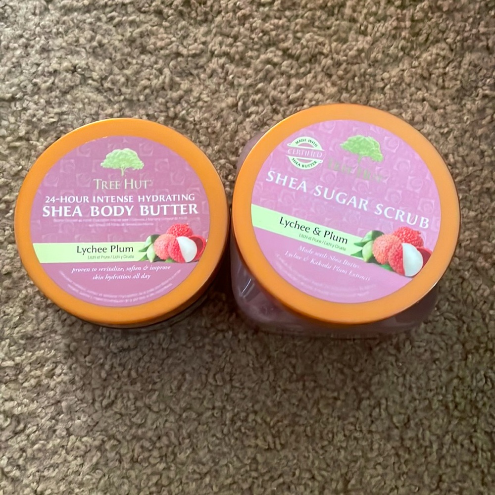 Lychee & Plum Treehut body butter  and scrub